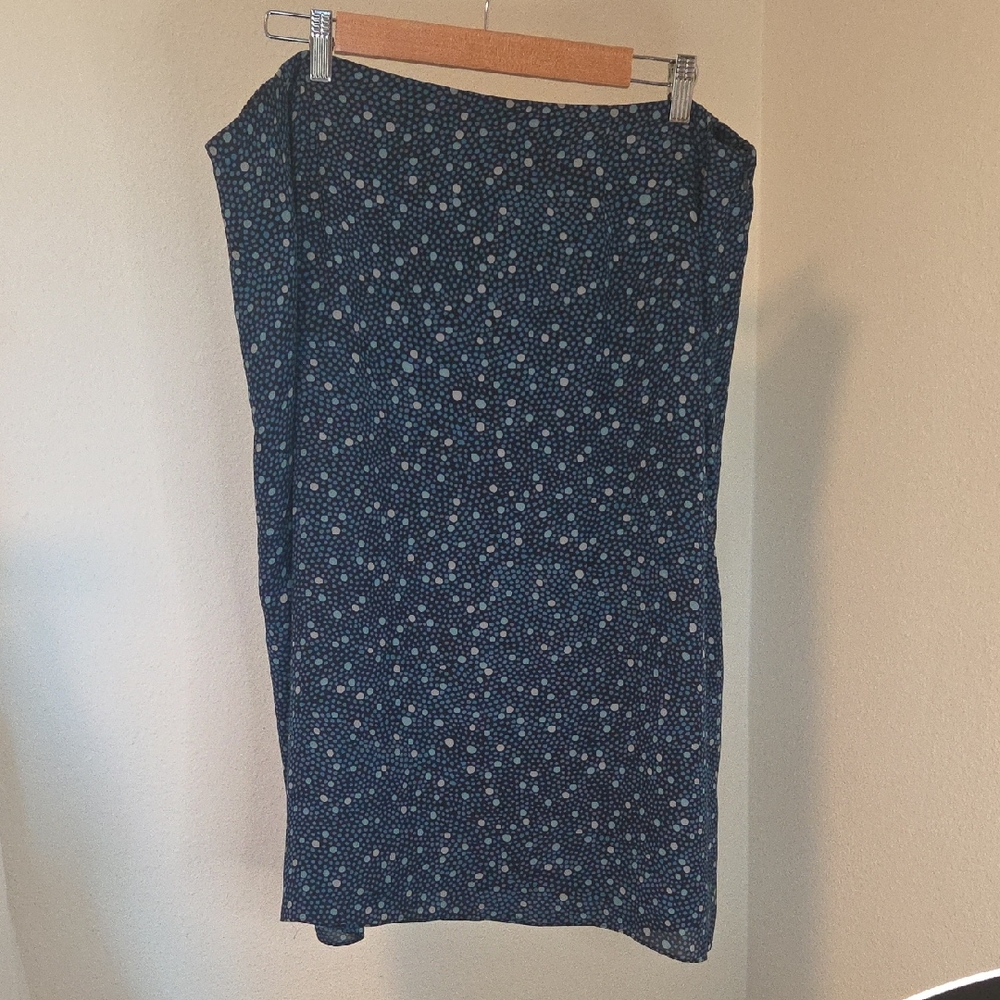 Charter Club Blue and White Dotted Pencil Skirt